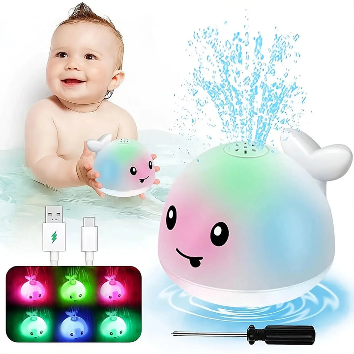 Rechargeable LED Whale Bath Toy with Water Fountain TrendoraXentrix