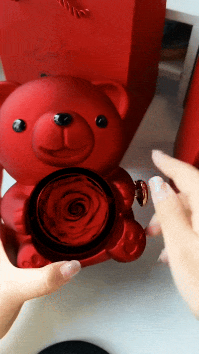 Eternal Rose Teddy Bear with Necklace TrendoraXentrix