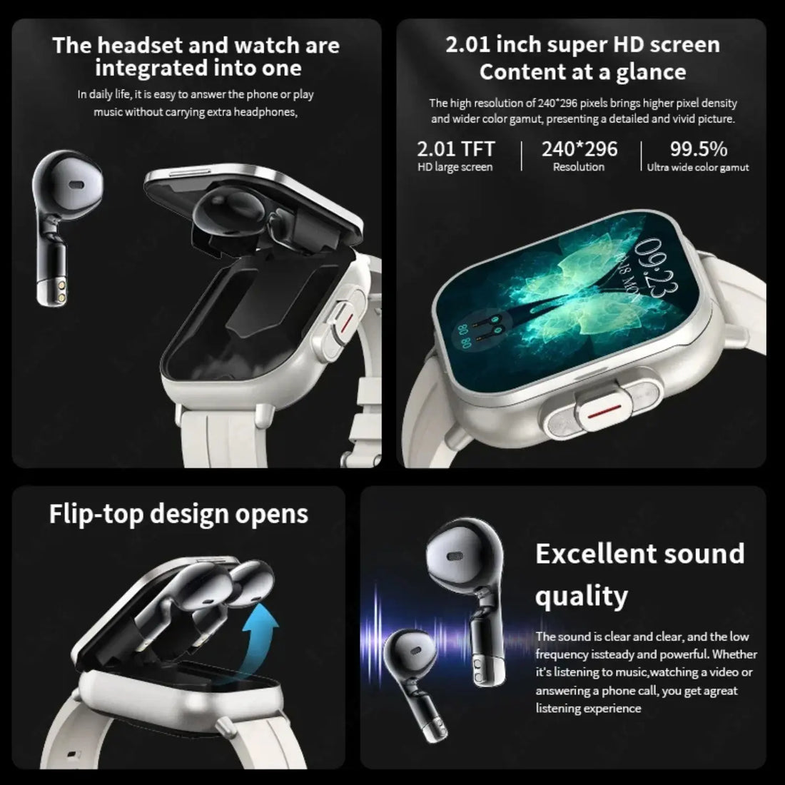 2-in-1 Smartwatch with Wireless Earbuds TrendoraXentrix
