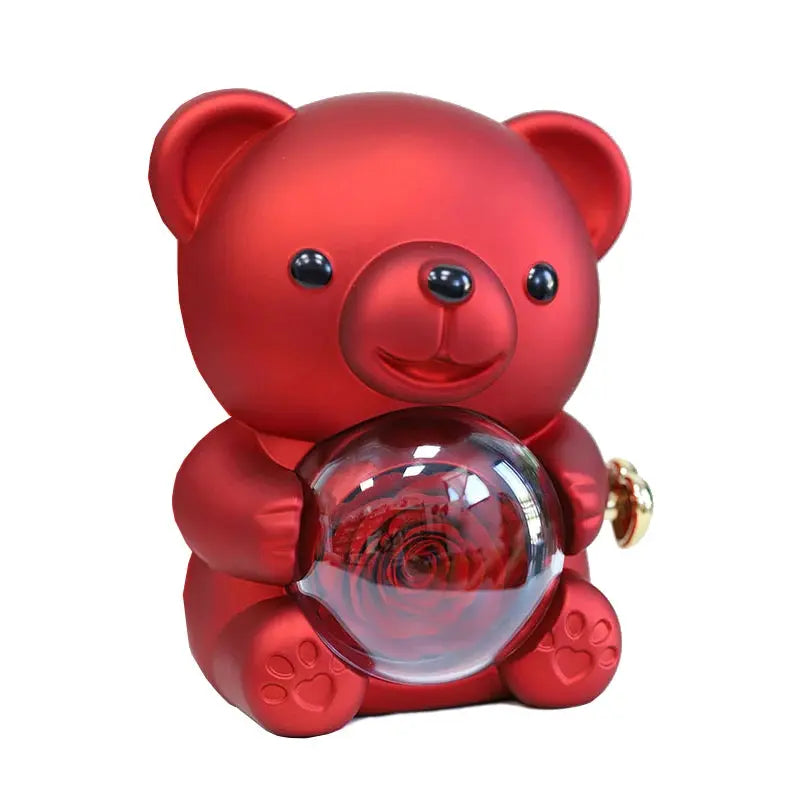 Eternal Rose Teddy Bear with Necklace TrendoraXentrix