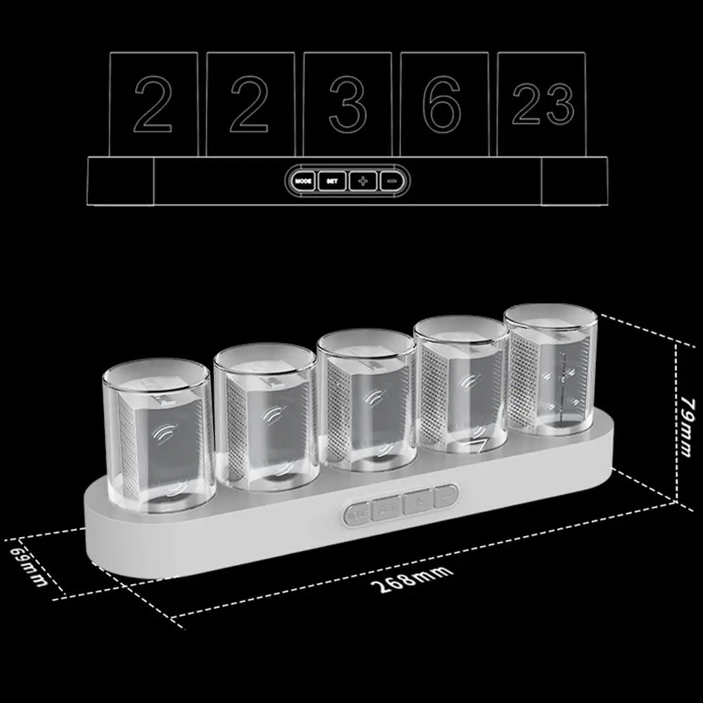 RGB Nixie Tube Digital Clock – Retro LED Desk Clock for Gaming & Home Decor TrendoraXentrix