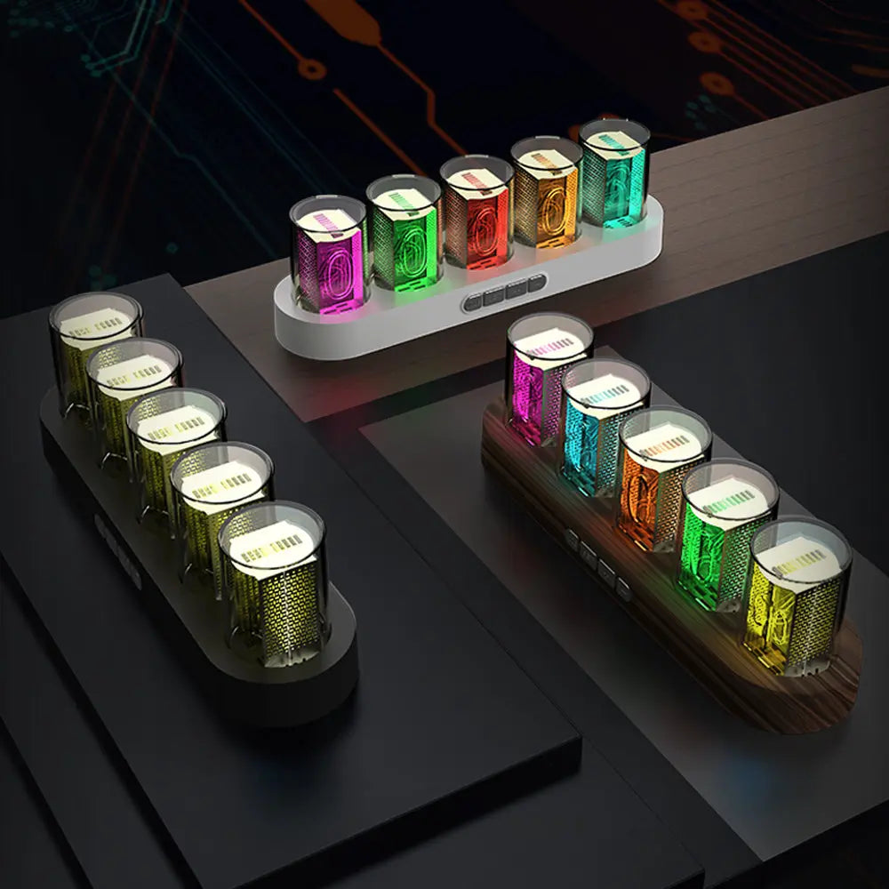 RGB Nixie Tube Digital Clock – Retro LED Desk Clock for Gaming & Home Decor TrendoraXentrix