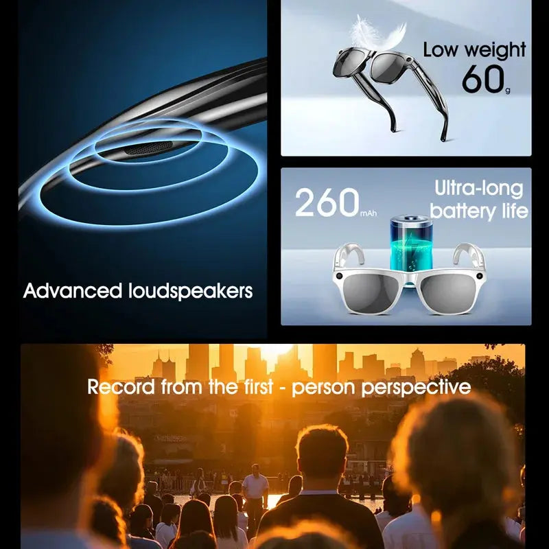 AI Smart Camera Glasses with Bluetooth & Voice Translation TrendoraXentrix