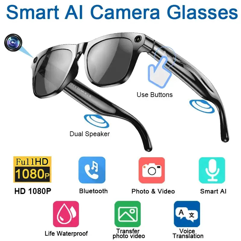 AI Smart Camera Glasses with Bluetooth & Voice Translation TrendoraXentrix