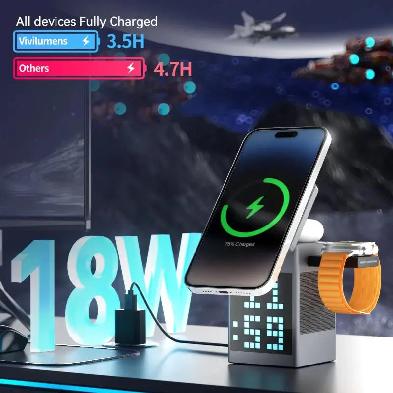 6 in 1 Magnetic Wireless Charger & Speaker TrendoraXentrix