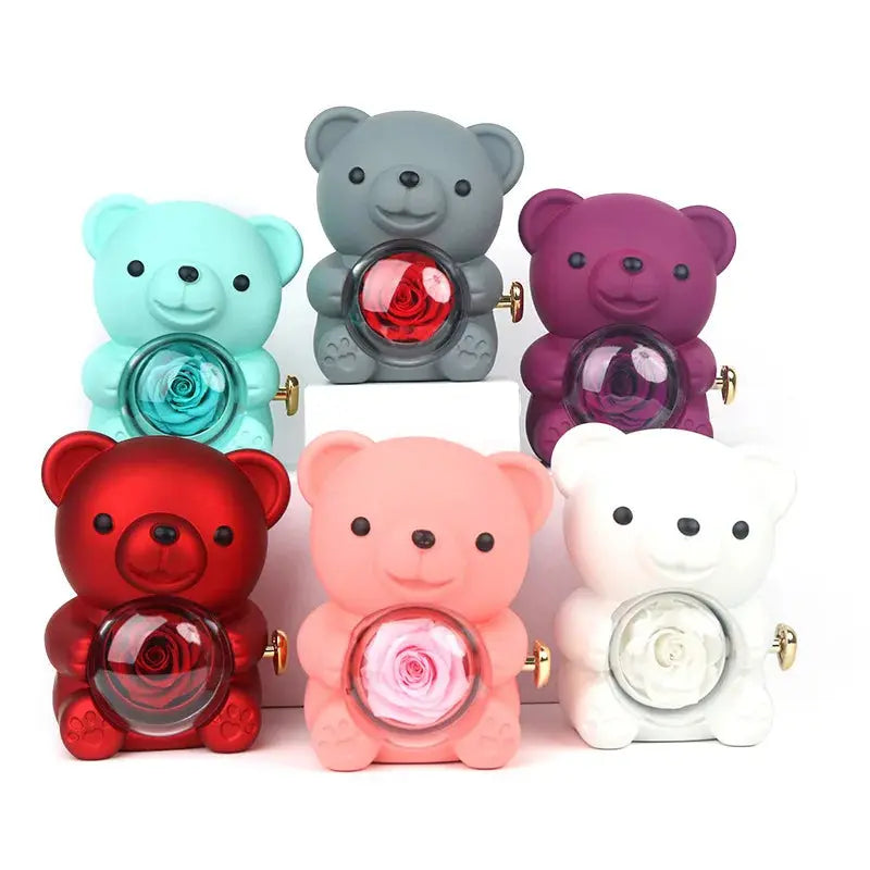Eternal Rose Teddy Bear with Necklace TrendoraXentrix