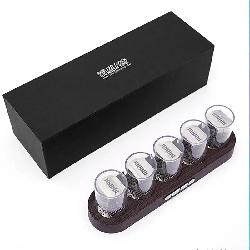RGB Nixie Tube Digital Clock – Retro LED Desk Clock for Gaming & Home Decor TrendoraXentrix