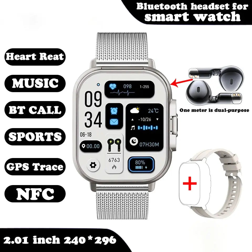 2-in-1 Smartwatch with Wireless Earbuds TrendoraXentrix